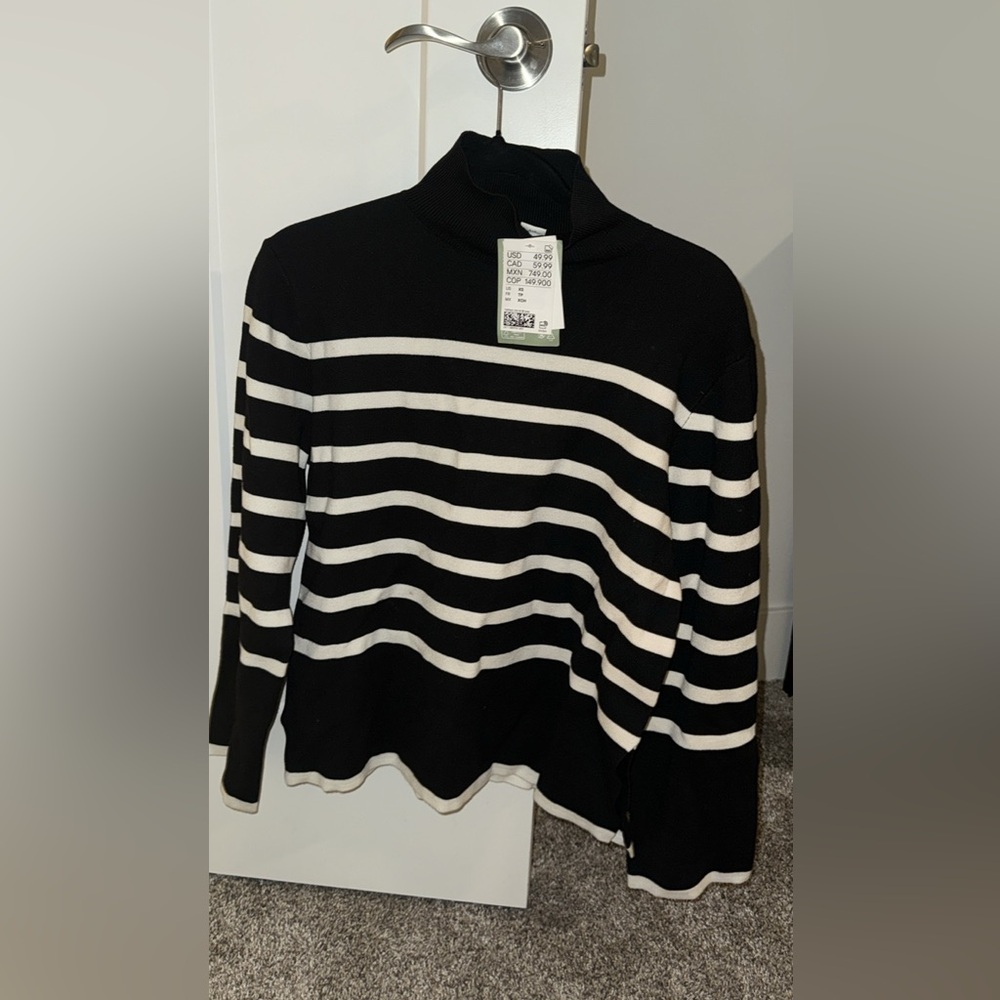 Black and White Striped Sweater